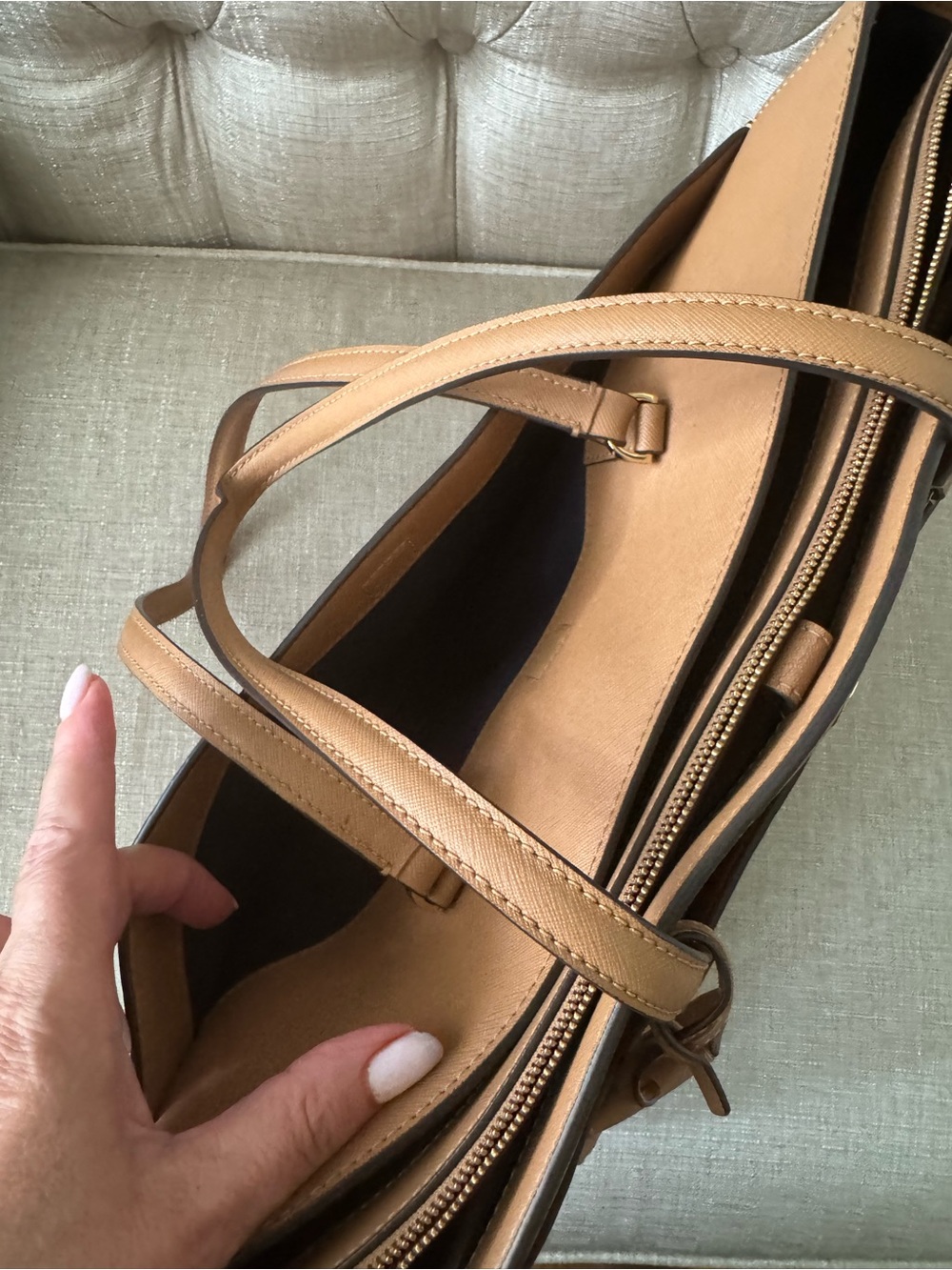 Tory Burch Caramel Tan Leather Tote - Picture 12 of 15